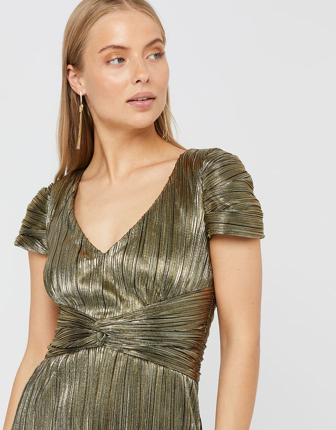 Loreen Lame Maxi Dress, Gold (GOLD), large