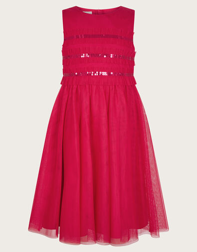 Marcia Ruffle Dress, Red (RED), large
