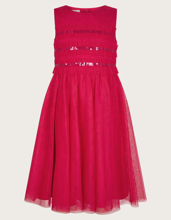 Marcia Ruffle Dress, Red (RED), large