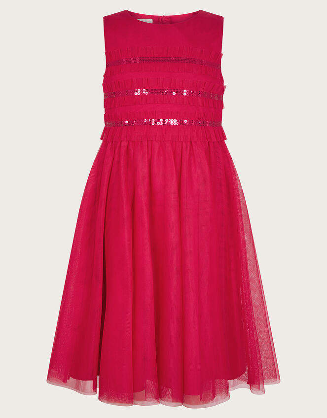 Marcia Ruffle Dress, Red (RED), large