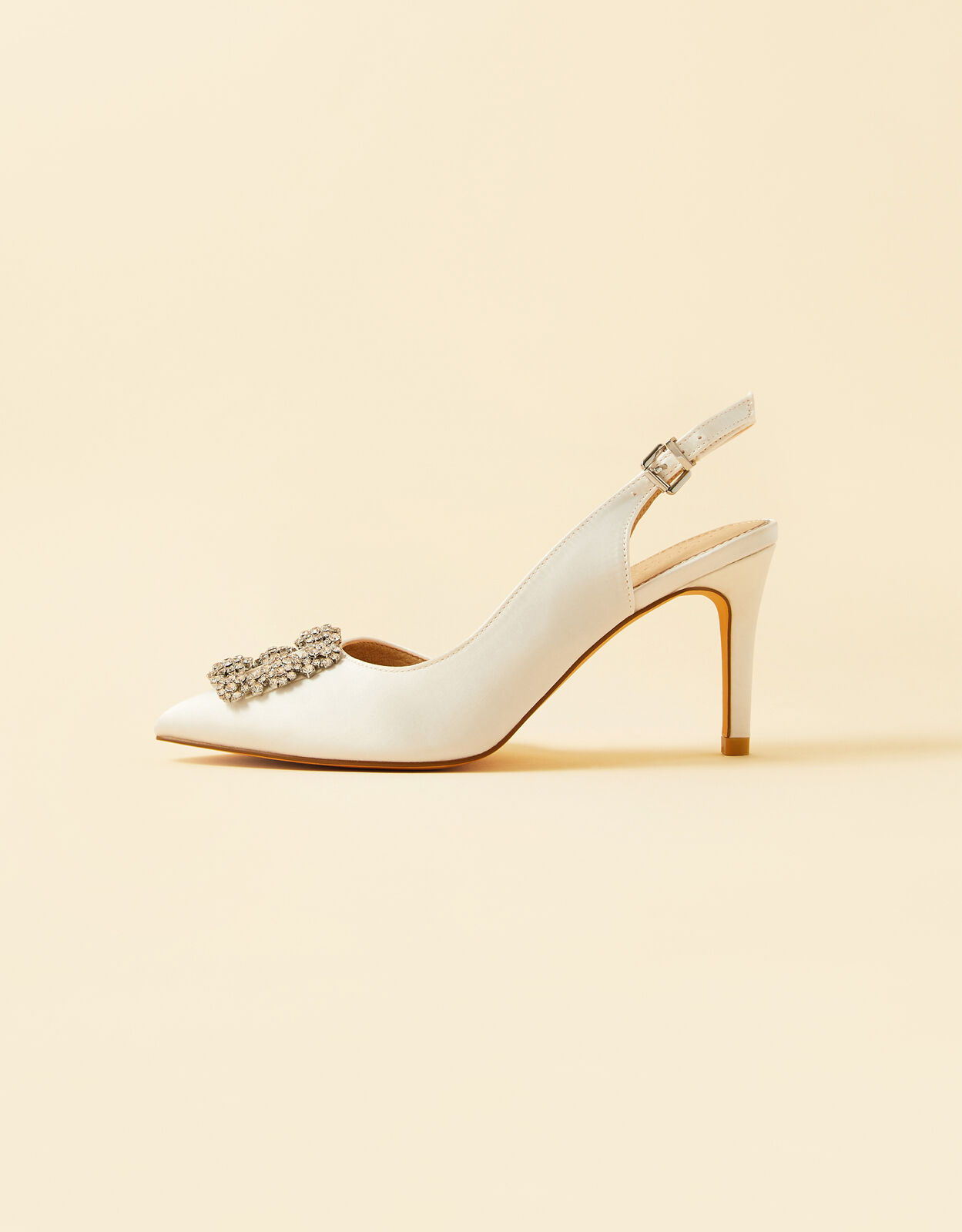Diamante Trim Pointed Toe Slingback 
