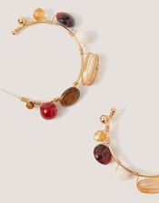 Glass Bead Hoop Earrings, , large