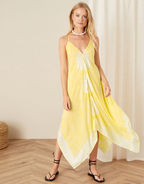 Kali Tie-Dye Hanky Hem Dress  Yellow, Yellow (YELLOW), large