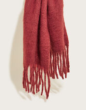 Tassel Trim Blanket Scarf, , large