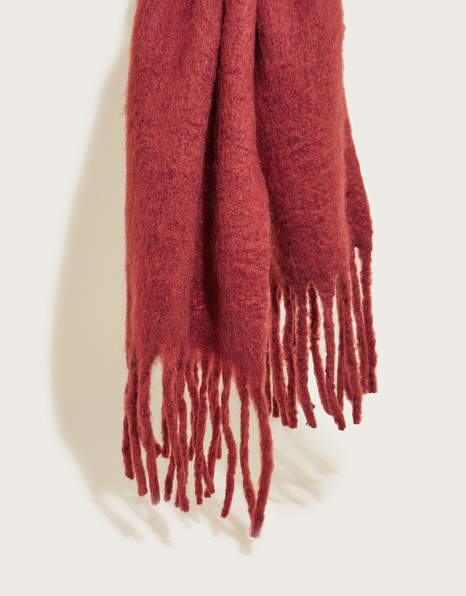 Tassel Trim Blanket Scarf, , large