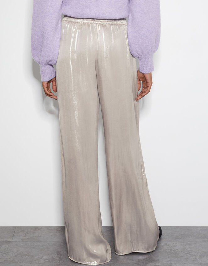 Lillie Metallic Wide Leg Trousers, Natural (CHAMPAGNE), large