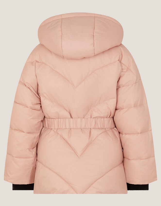 Belted Puffer Coat, Pink (PINK), large