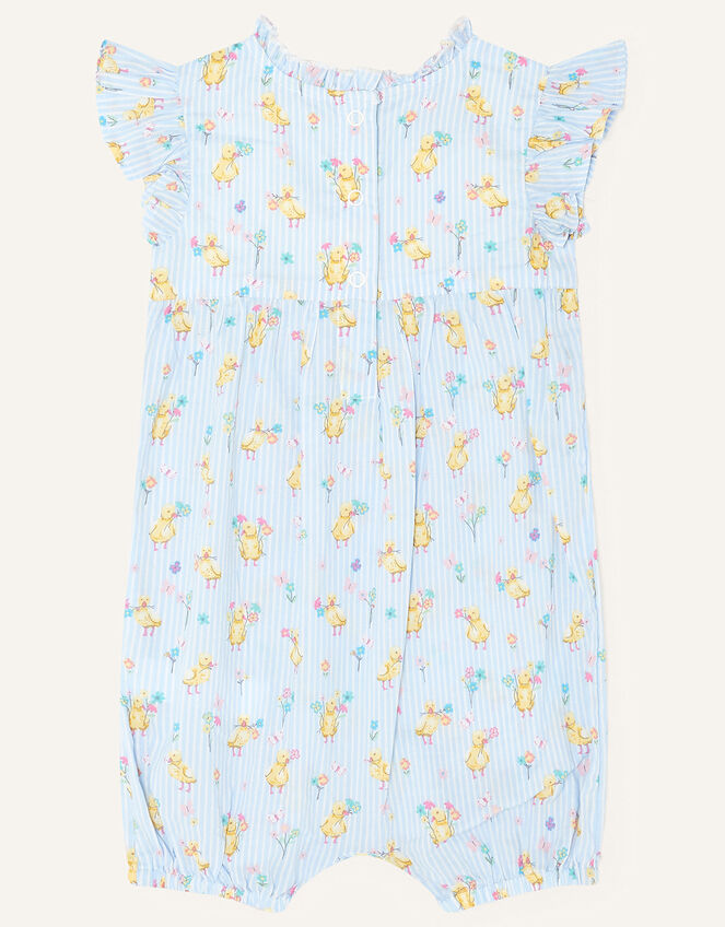 Newborn Chick Print Romper, Blue (BLUE), large