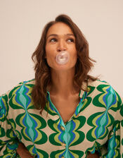 Sundress Stacy Printed Blouse, Green (GREEN), large