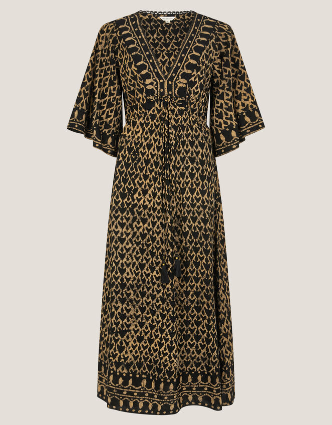 Arti Print Midi Kaftan, Black (BLACK), large