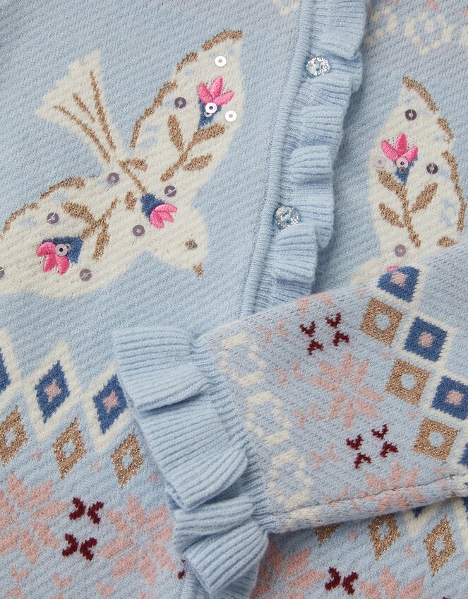 Swallow Fair Isle Cardigan, Blue (BLUE), large