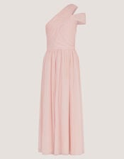 Arianna One Shoulder Tulle Prom Dress, Pink (PALE PINK), large