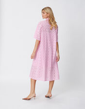 Crās Broderie Midi Shirt Dress, Pink (PINK), large