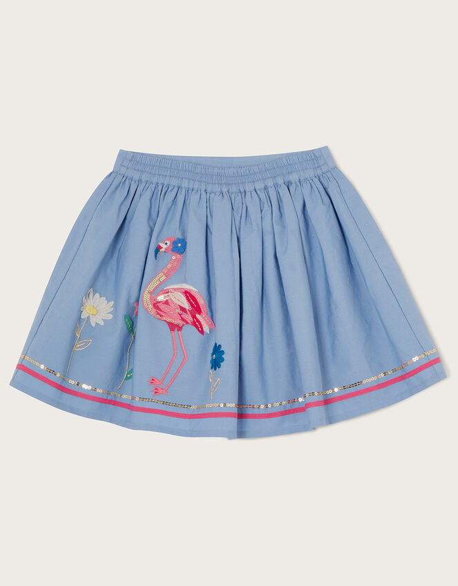 Flamingo Border Skirt , Blue (BLUE), large
