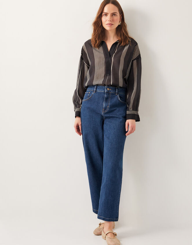 Andi Stripe Blouse, Black (BLACK), large