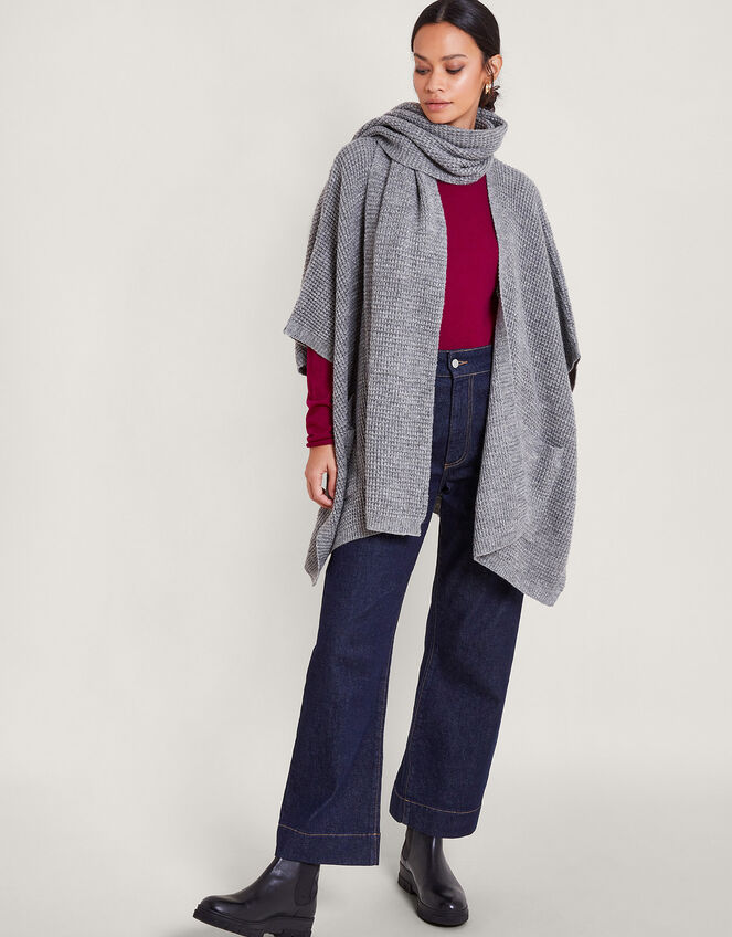 Knit Poncho and Scarf, , large