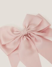 Long Tiered Satin Bow Hair Clip, , large