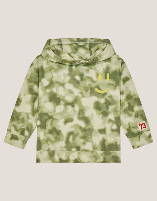 Camo Tie-Dye Hoodie, Green (KHAKI), large