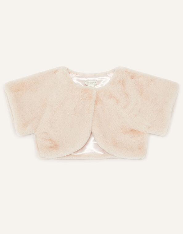 Faux Fur Shrug, Pink (PINK), large