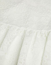 Harper Lace Daisy Bow Dress, White (WHITE), large