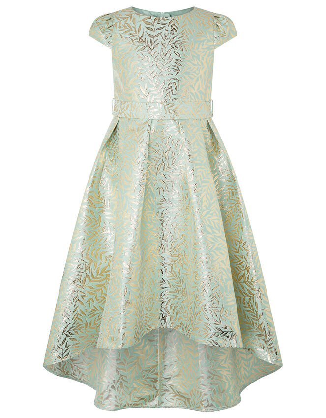 Avelina Jacquard High-Low Occasion Dress, Green (MINT), large