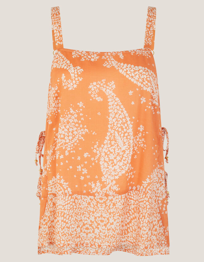 Madison Paisley Print Cami Top, Orange (ORANGE), large