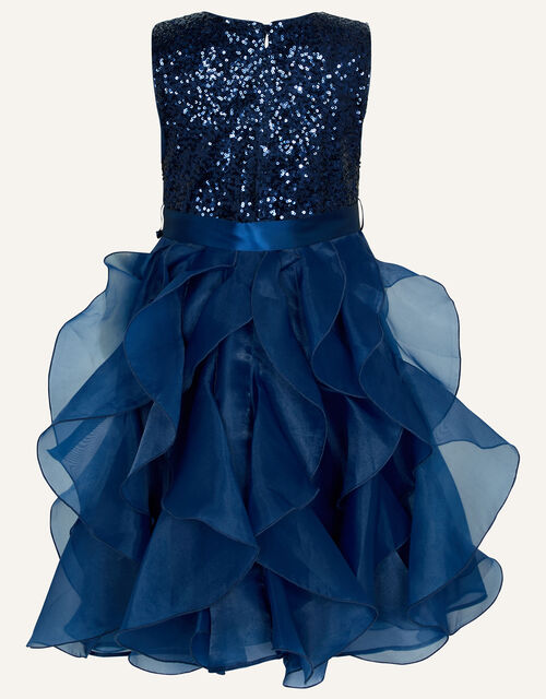 Cancan Ruffle Dress, Blue (NAVY), large
