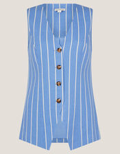 Susan Stripe Waistcoat, Blue (BLUE), large