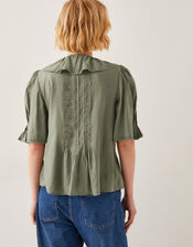 Celeste Ruffle Top, Green (KHAKI), large