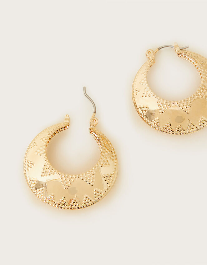 Textured Thick Hoop Earrings, , large