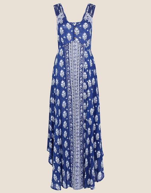 Evy Patch Print Dress Blue Beach Dresses Monsoon Uk