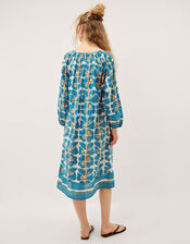 Leila Print Midi Beach Dress, Teal (TEAL), large