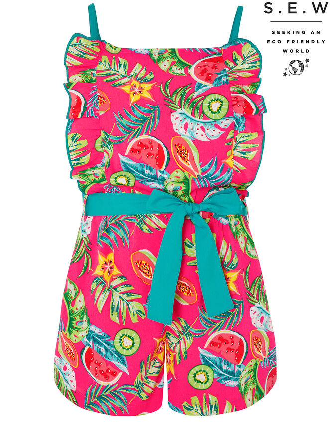 Inna Fruit Print Playsuit, Pink (PINK), large
