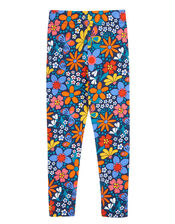 Frugi Leona Printed Leggings, Blue (NAVY), large