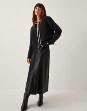 Pia Pearl Embellished Cardigan, Blue (NAVY), large