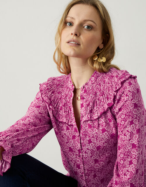 Frida Floral Blouse in LENZING™ ECOVERO™, Pink (PINK), large
