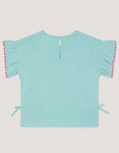 Tina Tropical Toucan Embellished T-Shirt, Green (GREEN), large