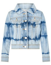 Tie-Dye Denim Jacket, Blue (BLUE), large