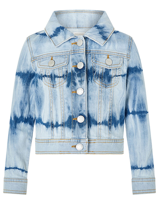 Tie-Dye Denim Jacket, Blue (BLUE), large