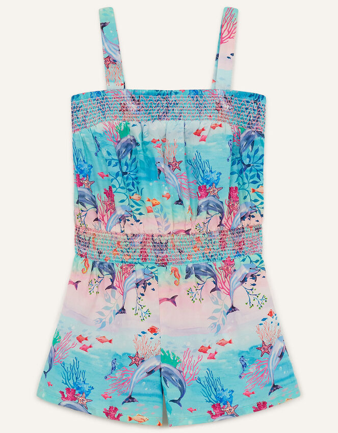 Dolphin Playsuit WWF-UK Collaboration, Blue (AQUA), large
