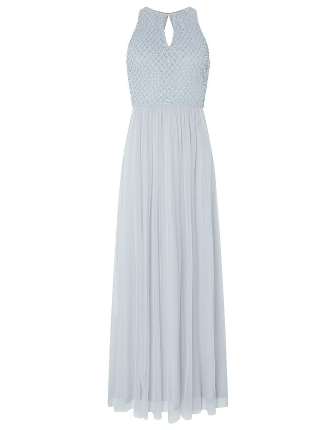 Sophie Embellished Tulle Maxi Dress, Blue (BLUE), large