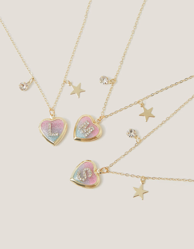 Initial Locket Charm Necklace, Gold (GOLD), large