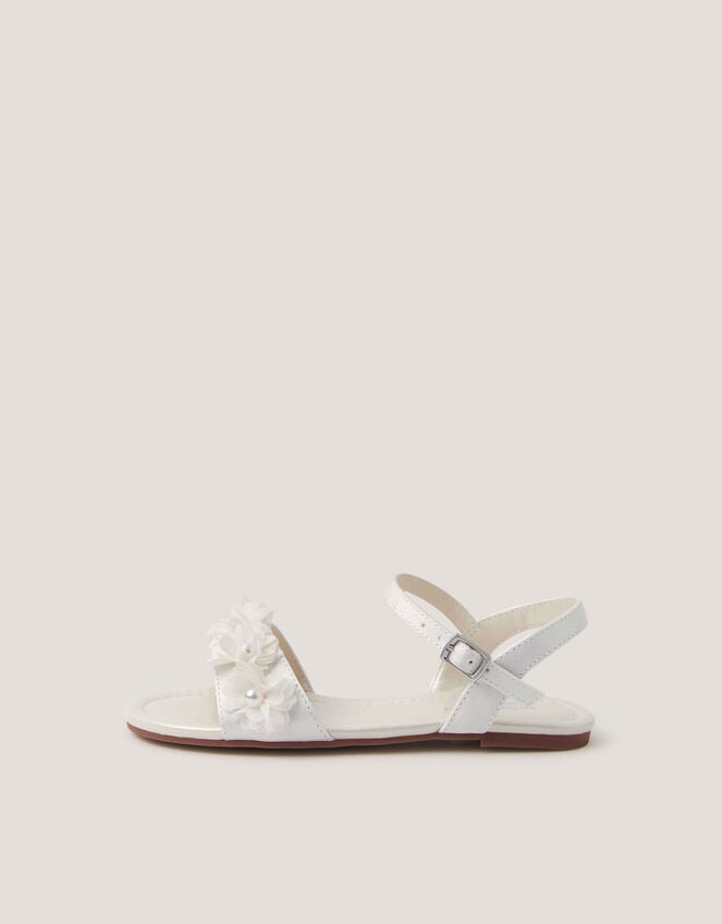Pearl Flower Sandals, Ivory (IVORY), large