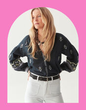 Maison Hotel Chandra Floral Blouse, Black (BLACK), large