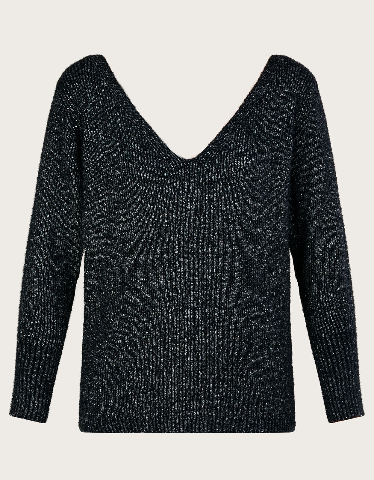 Black metallic jumper top