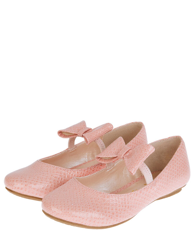 Adilynn Bow Croc Ballerina Flats, Pink (PINK), large