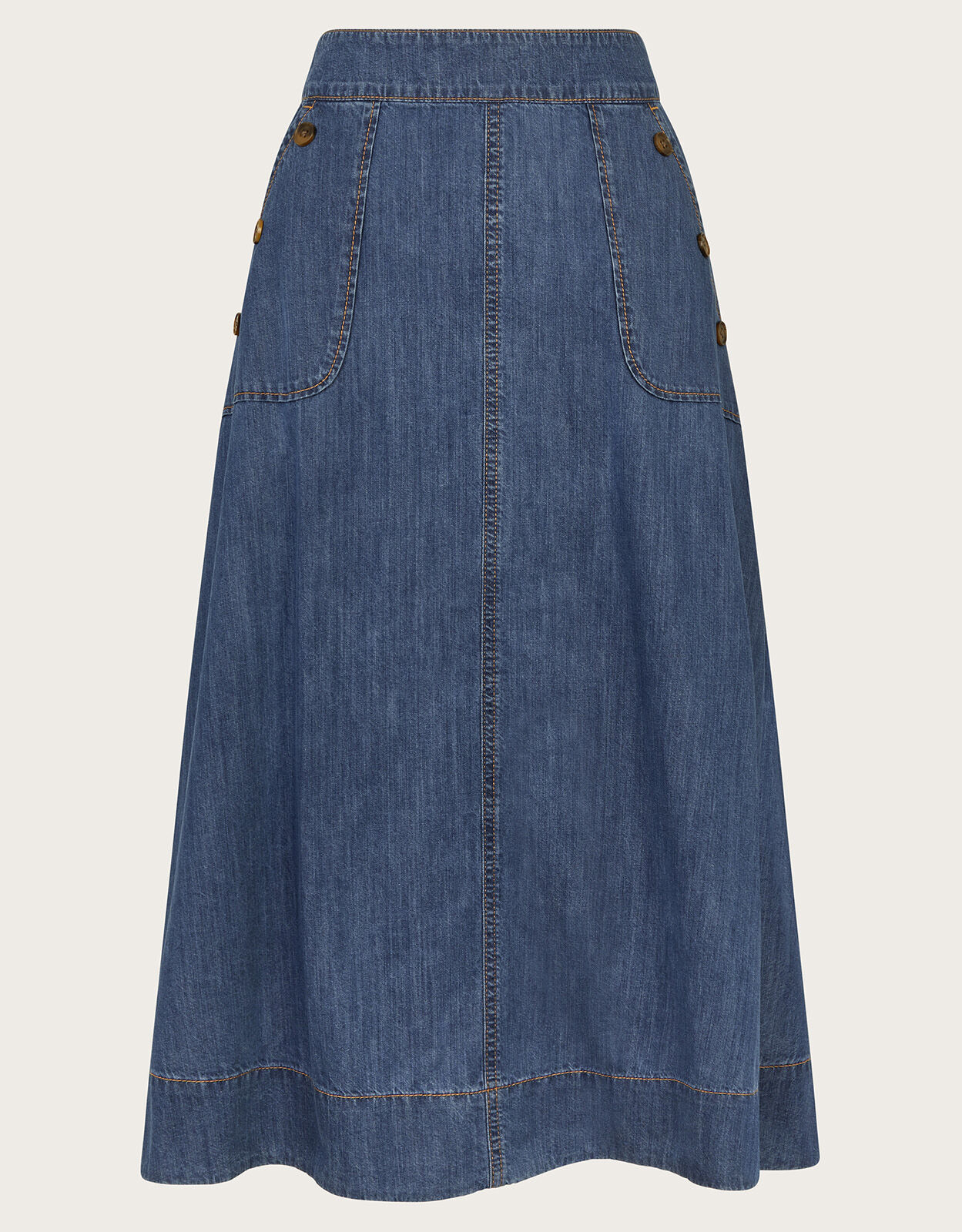 Harper A Line Denim Midi Skirt Blue Skirts Monsoon UK