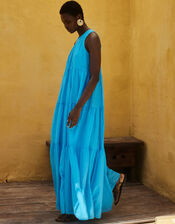 Devotion Twins Lack Sleeveless Maxi Dress, Blue (BLUE), large