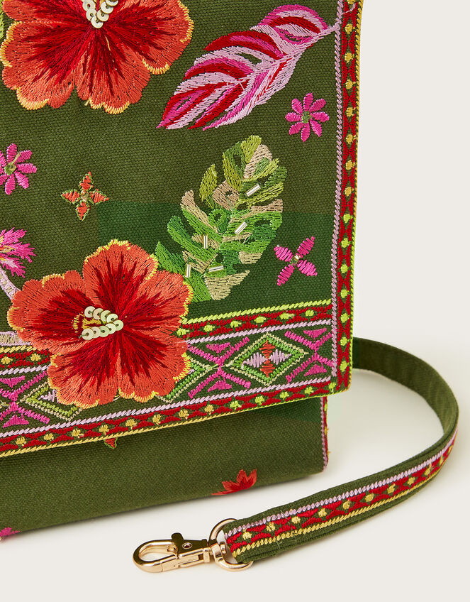 Embroidered Cross-Body Bag, , large