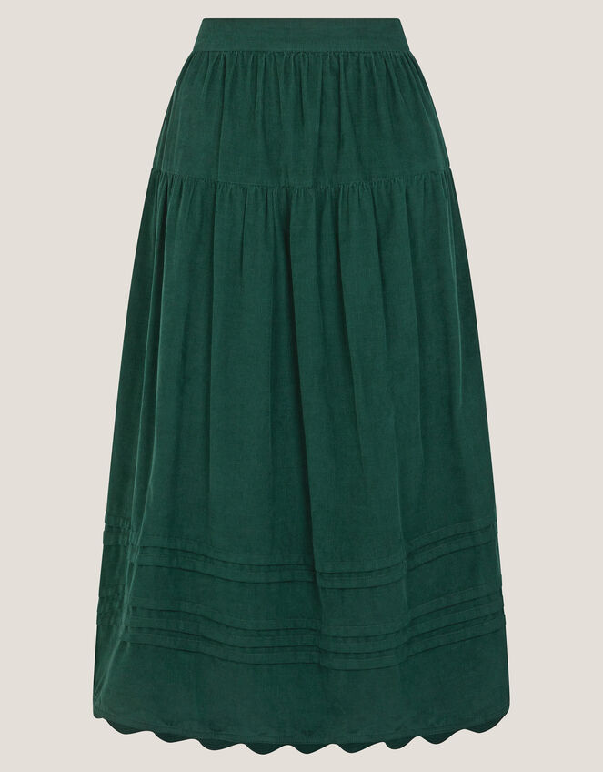 Mina Corduroy Midi Skirt, Green (DARK GREEN), large